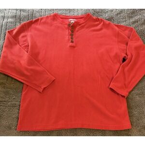 Marlboro Red Thermal Button Long Sleeve Crew Neck men's Top medium Vtg 90s